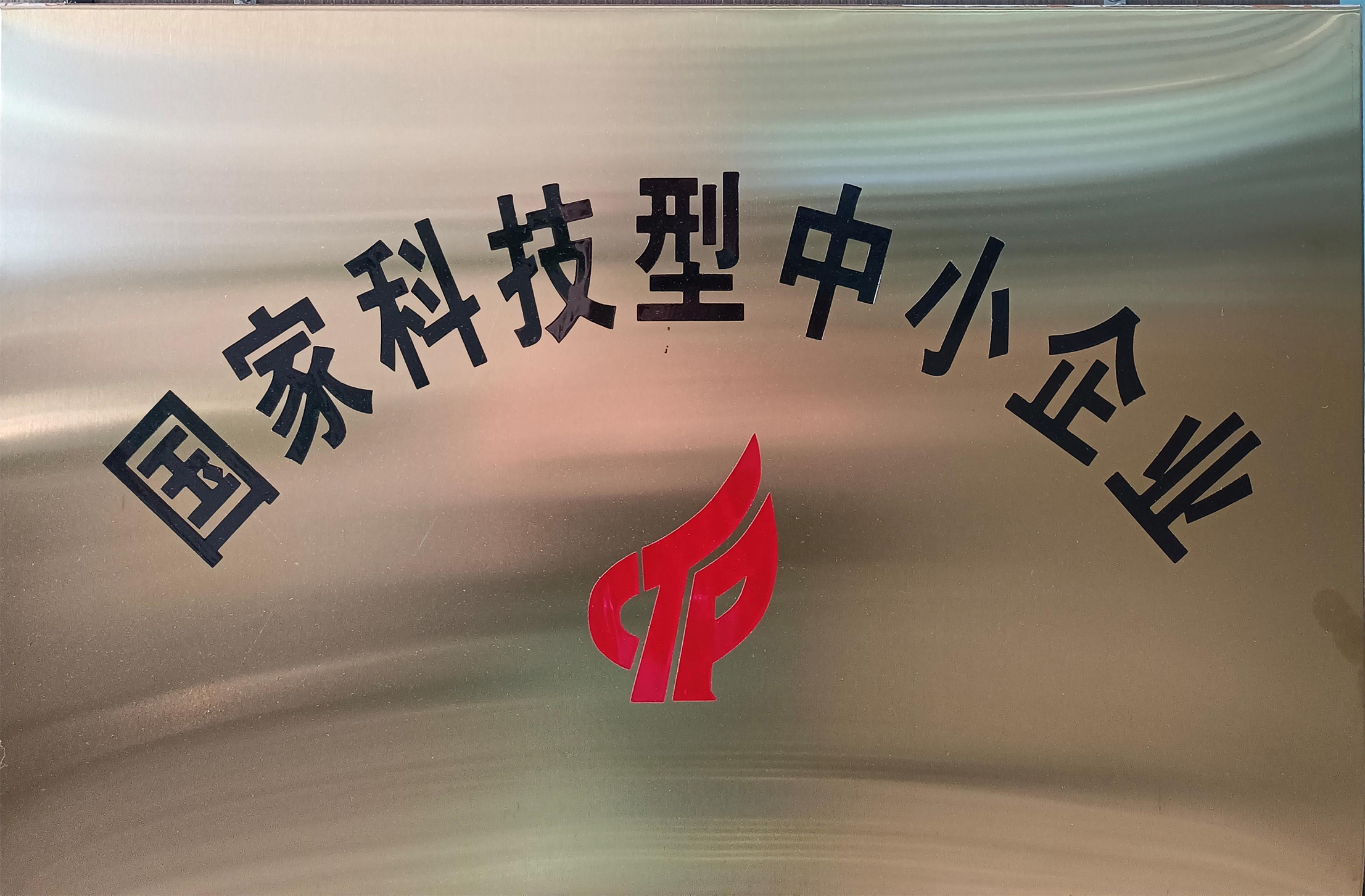 国家科技型中小企业证书