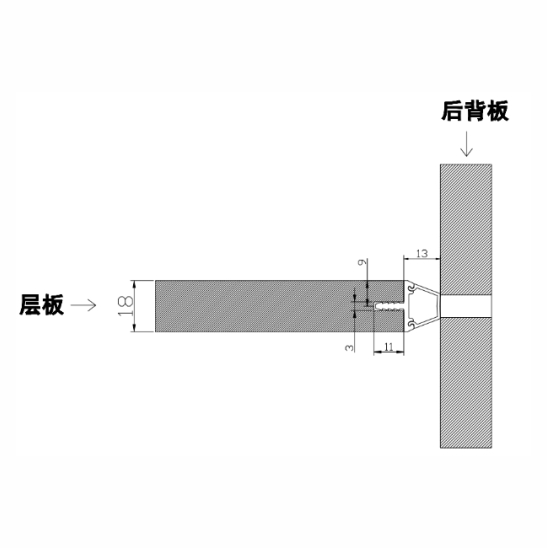 兰伯特嵌入式后卡层板灯-18mm